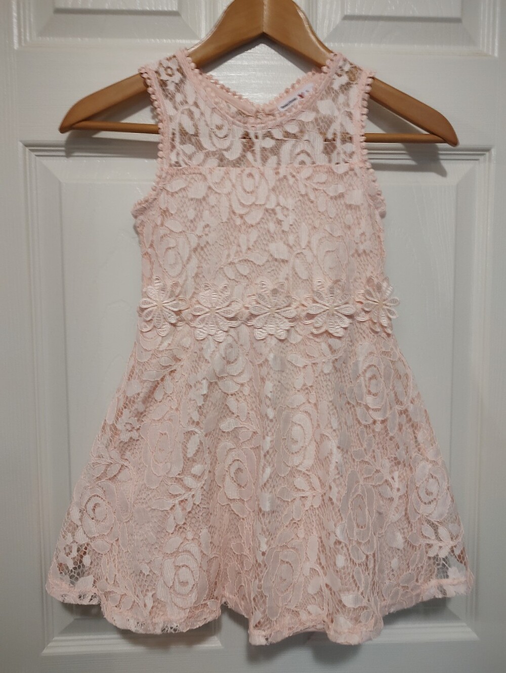 Beautees Light Pink Lace Floral Party Dress